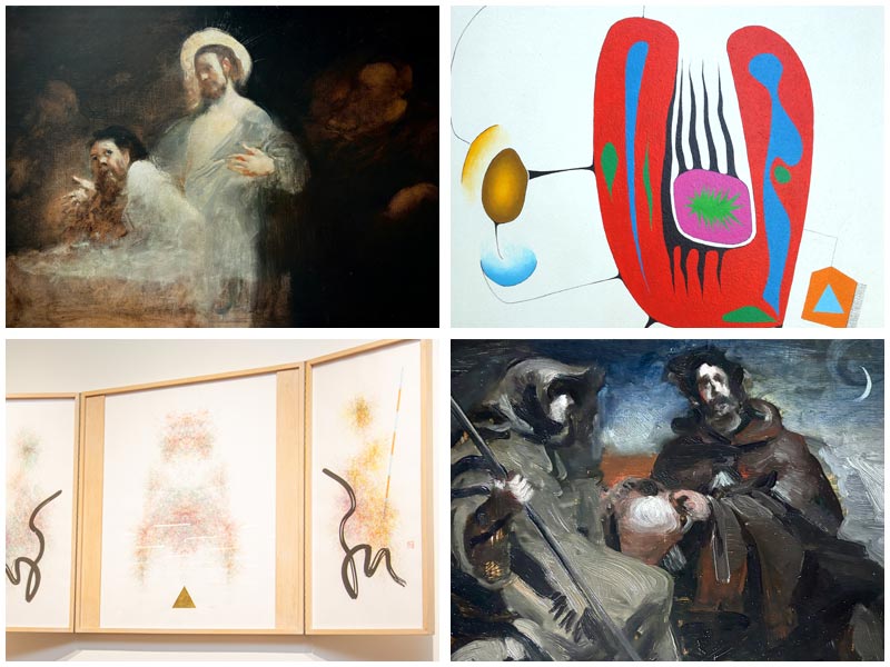 image showing four paintings in the exhibit