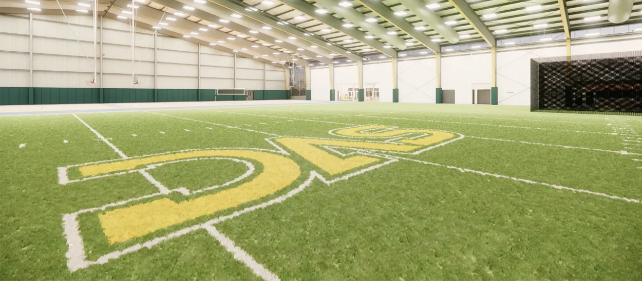 artistic rendering of indoor athletic field in Dunlap Center