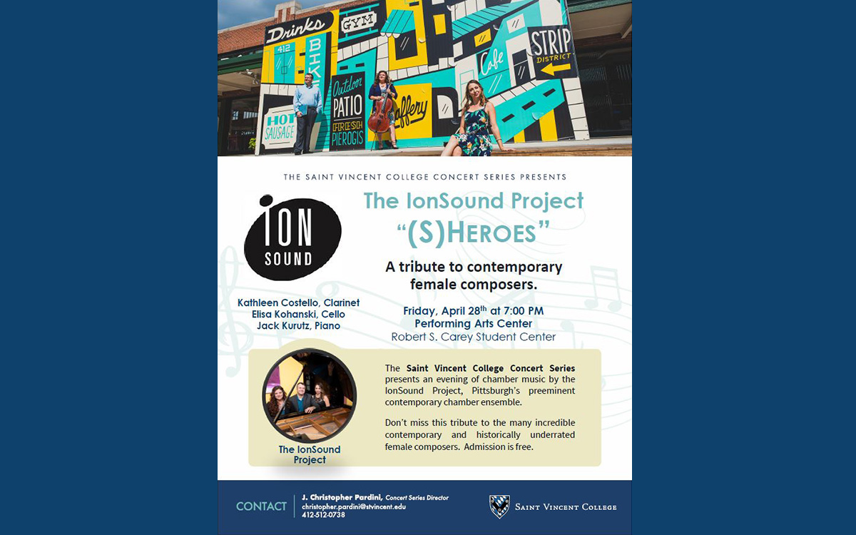 Concert poster for "The IonSound Project: A tribute to contemporary female composers"