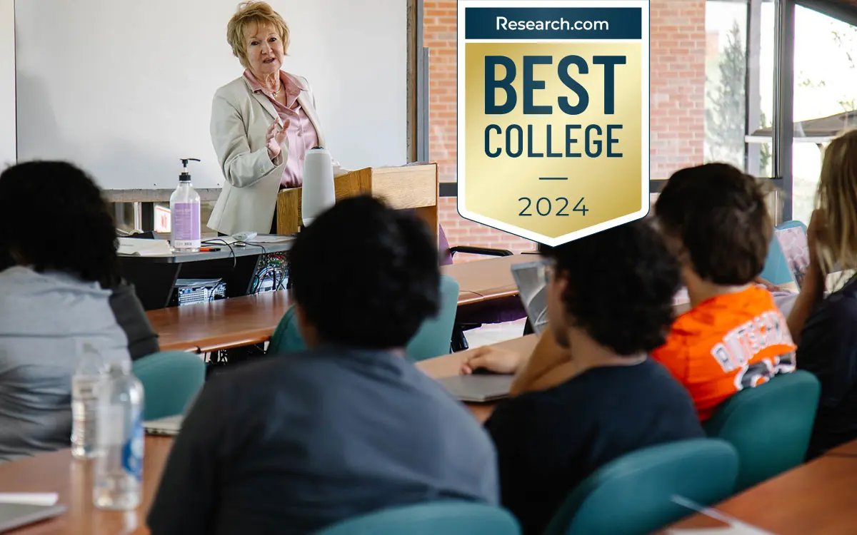 Dr. Helen Burns instructs a class of nursing students.